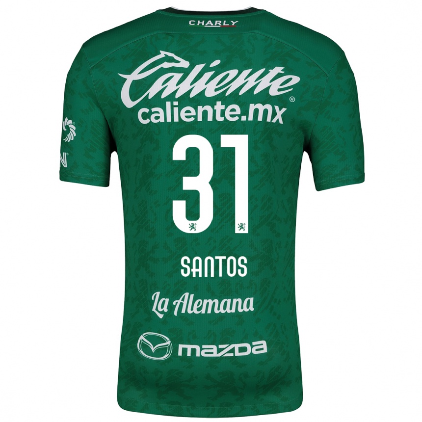 Niño Fútbol Camiseta Sebastián Santos #31 Verde Blanco 1ª Equipación 2024/25 México