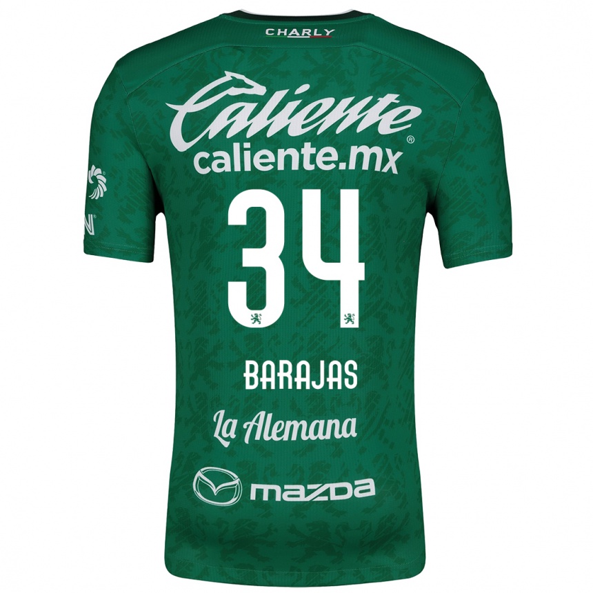 Niño Fútbol Camiseta Víctor Barajas #34 Verde Blanco 1ª Equipación 2024/25 México