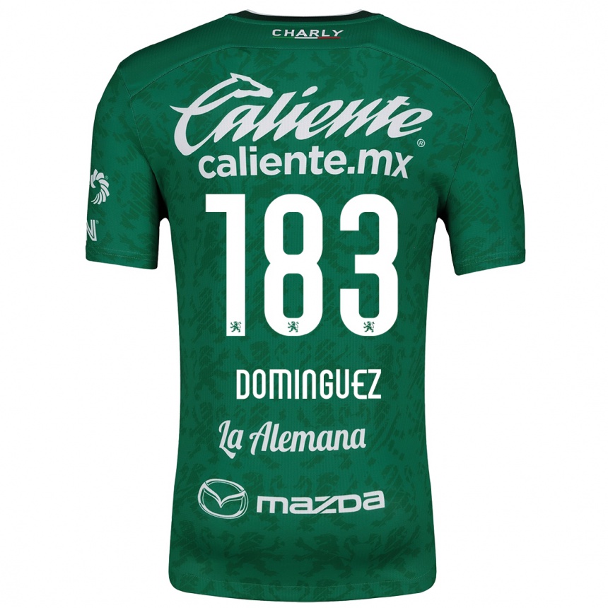 Niño Fútbol Camiseta Jesús Domínguez #183 Verde Blanco 1ª Equipación 2024/25 México