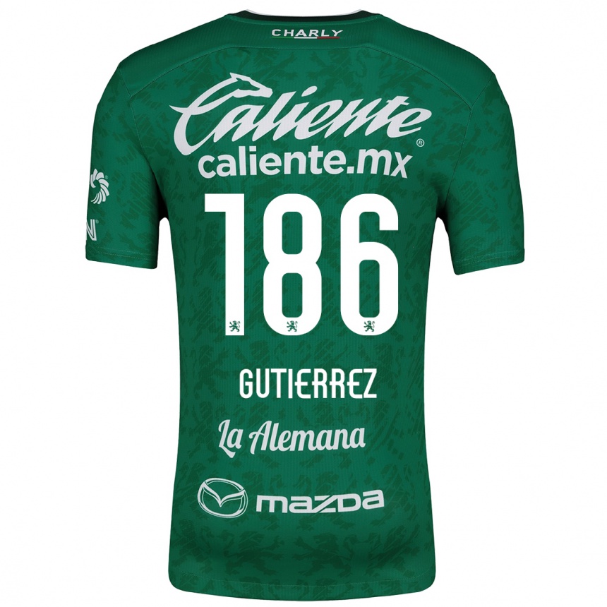 Niño Fútbol Camiseta Alan Gutiérrez #186 Verde Blanco 1ª Equipación 2024/25 México