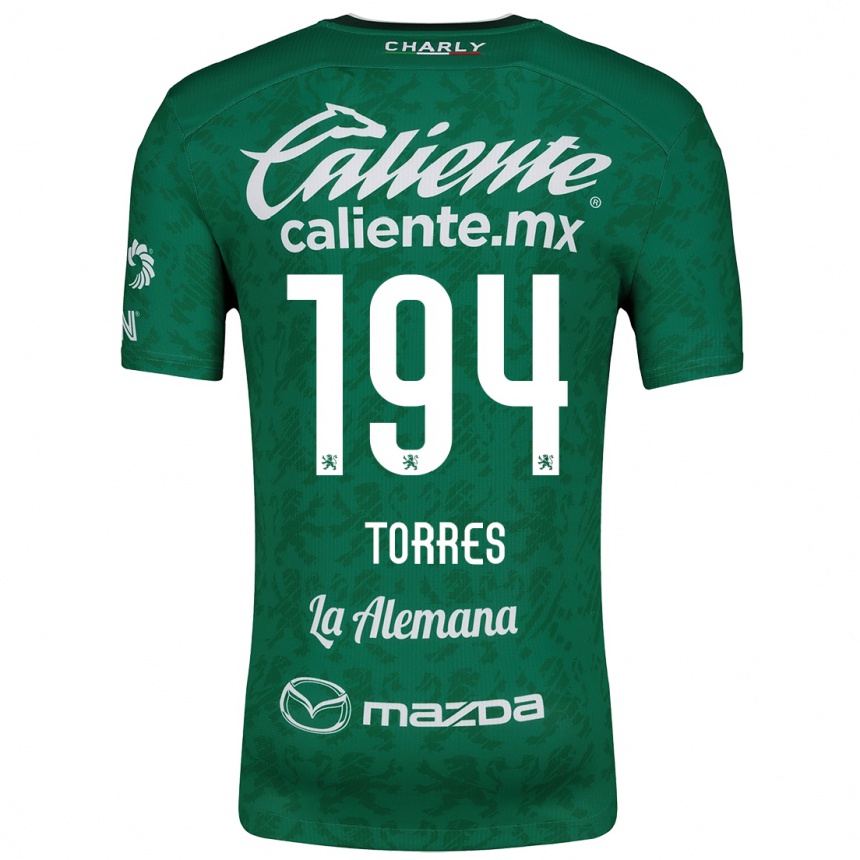 Niño Fútbol Camiseta Erick Torres #194 Verde Blanco 1ª Equipación 2024/25 México