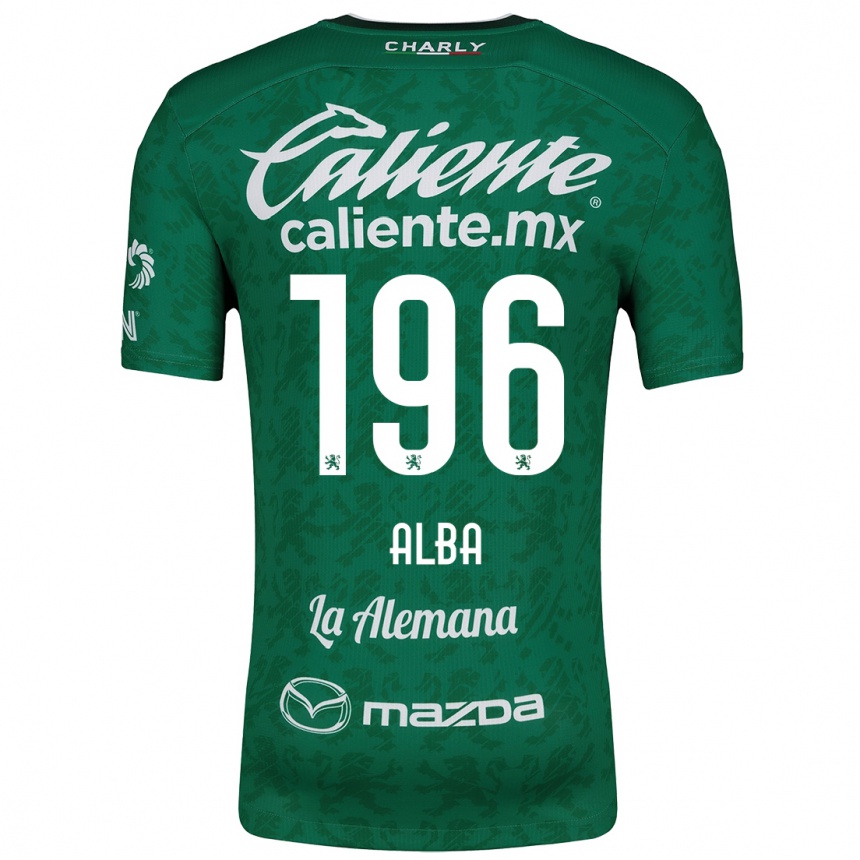 Niño Fútbol Camiseta Óscar Alba #196 Verde Blanco 1ª Equipación 2024/25 México