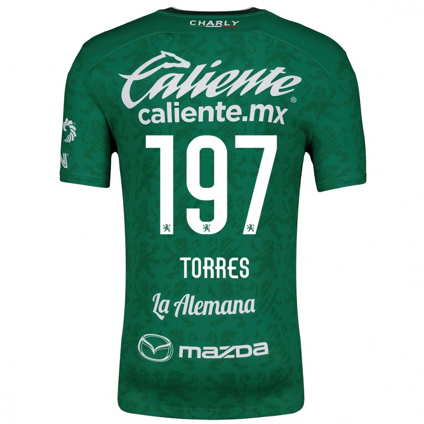 Niño Fútbol Camiseta Erick Torres #197 Verde Blanco 1ª Equipación 2024/25 México