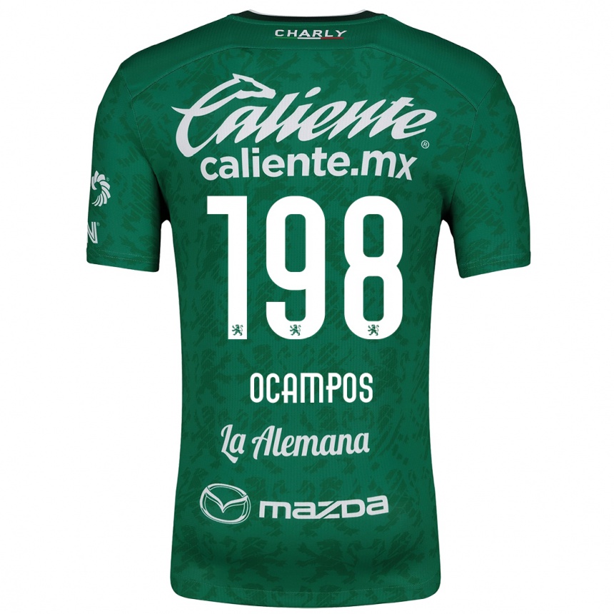 Niño Fútbol Camiseta Omar Ocampos #198 Verde Blanco 1ª Equipación 2024/25 México