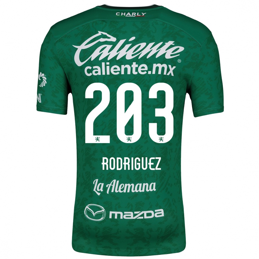 Niño Fútbol Camiseta César Rodríguez #203 Verde Blanco 1ª Equipación 2024/25 México