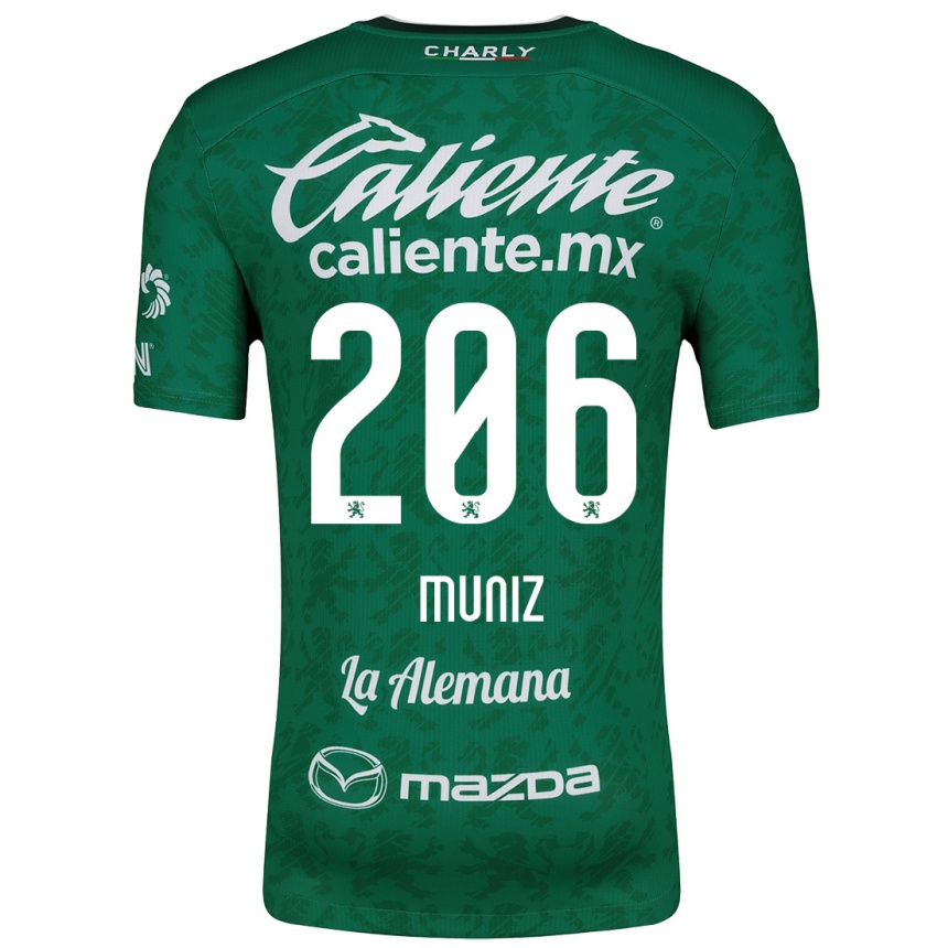 Niño Fútbol Camiseta Isaác Muñíz #206 Verde Blanco 1ª Equipación 2024/25 México