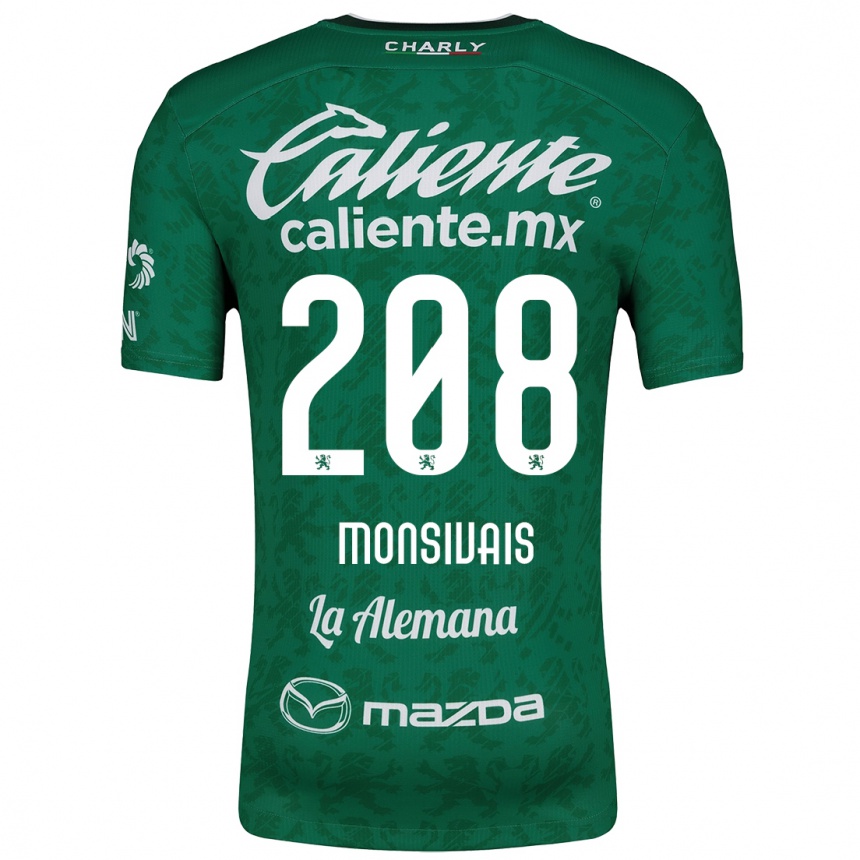 Niño Fútbol Camiseta Daniel Monsivaís #208 Verde Blanco 1ª Equipación 2024/25 México