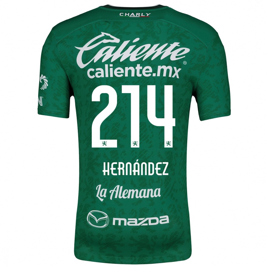 Niño Fútbol Camiseta Iván Hernández #214 Verde Blanco 1ª Equipación 2024/25 México