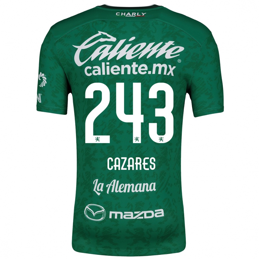 Niño Fútbol Camiseta Juan Cázares #243 Verde Blanco 1ª Equipación 2024/25 México