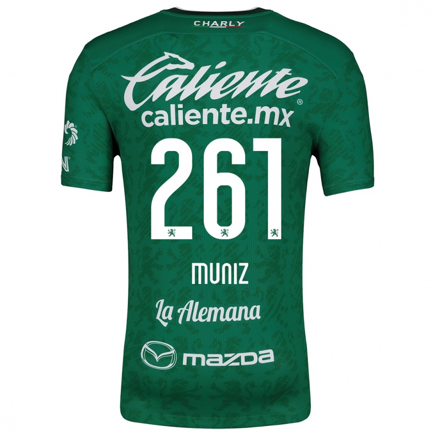 Niño Fútbol Camiseta César Muñiz #261 Verde Blanco 1ª Equipación 2024/25 México