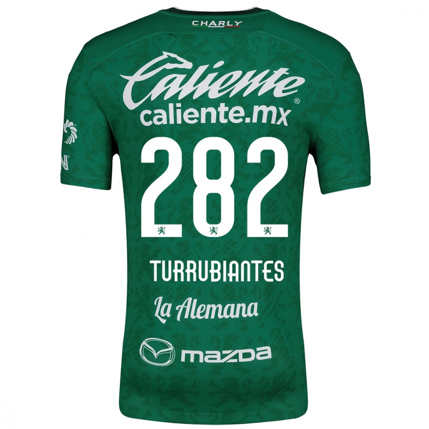 Niño Fútbol Camiseta Abdon Turrubiantes #282 Verde Blanco 1ª Equipación 2024/25 México