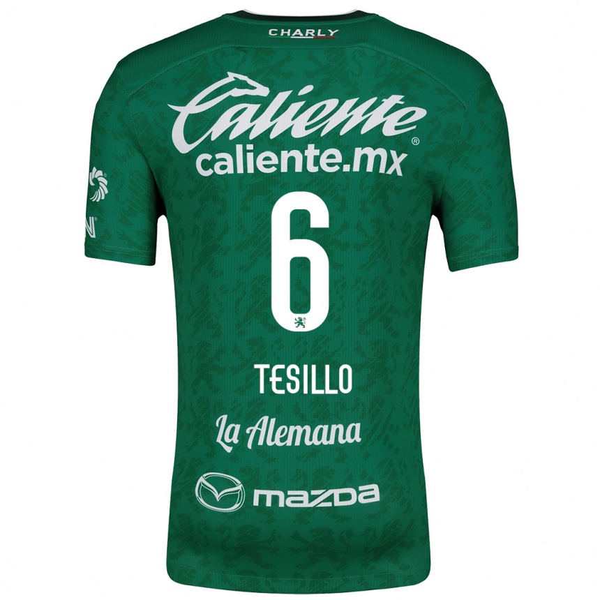 Niño Fútbol Camiseta William Tesillo #6 Verde Blanco 1ª Equipación 2024/25 México