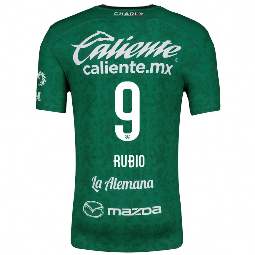 Niño Fútbol Camiseta Brian Rubio #9 Verde Blanco 1ª Equipación 2024/25 México