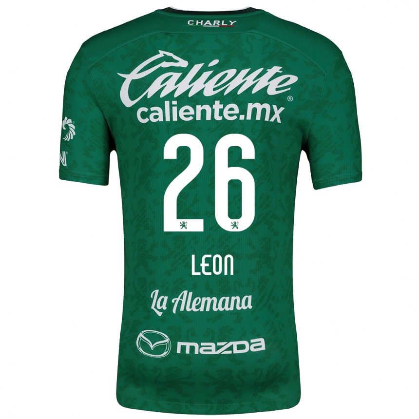 Niño Fútbol Camiseta Armando León #26 Verde Blanco 1ª Equipación 2024/25 México