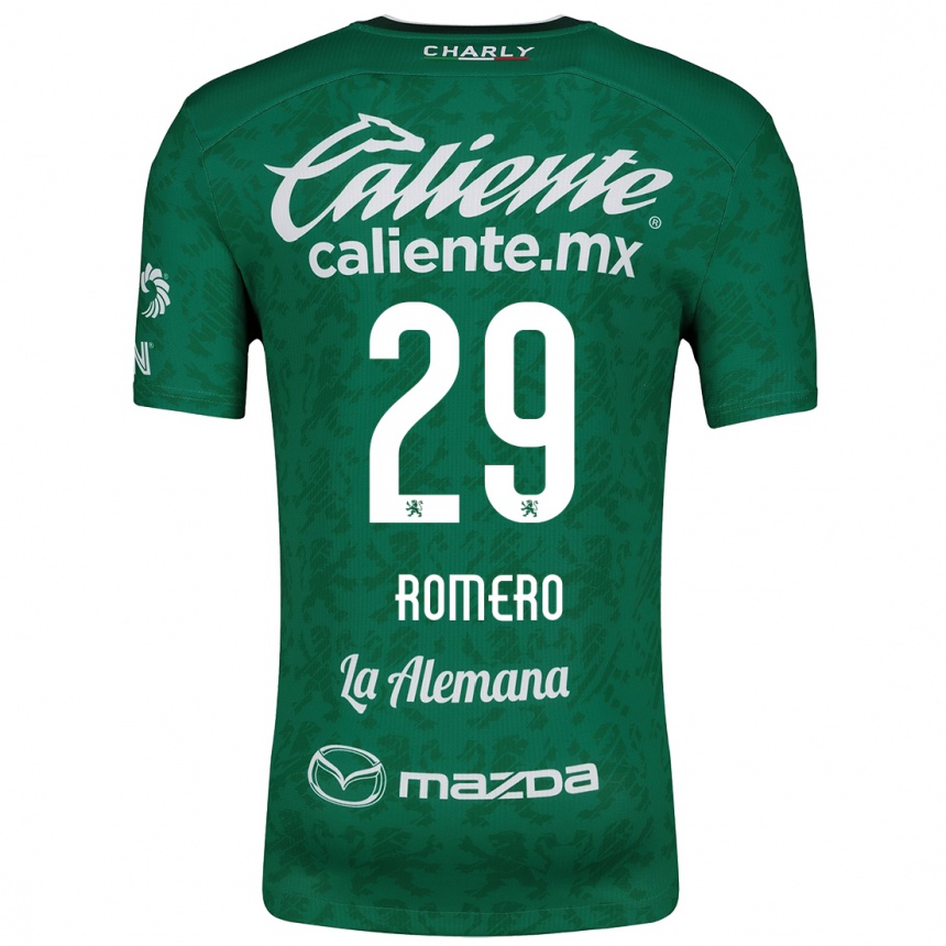 Niño Fútbol Camiseta Lucas Romero #29 Verde Blanco 1ª Equipación 2024/25 México