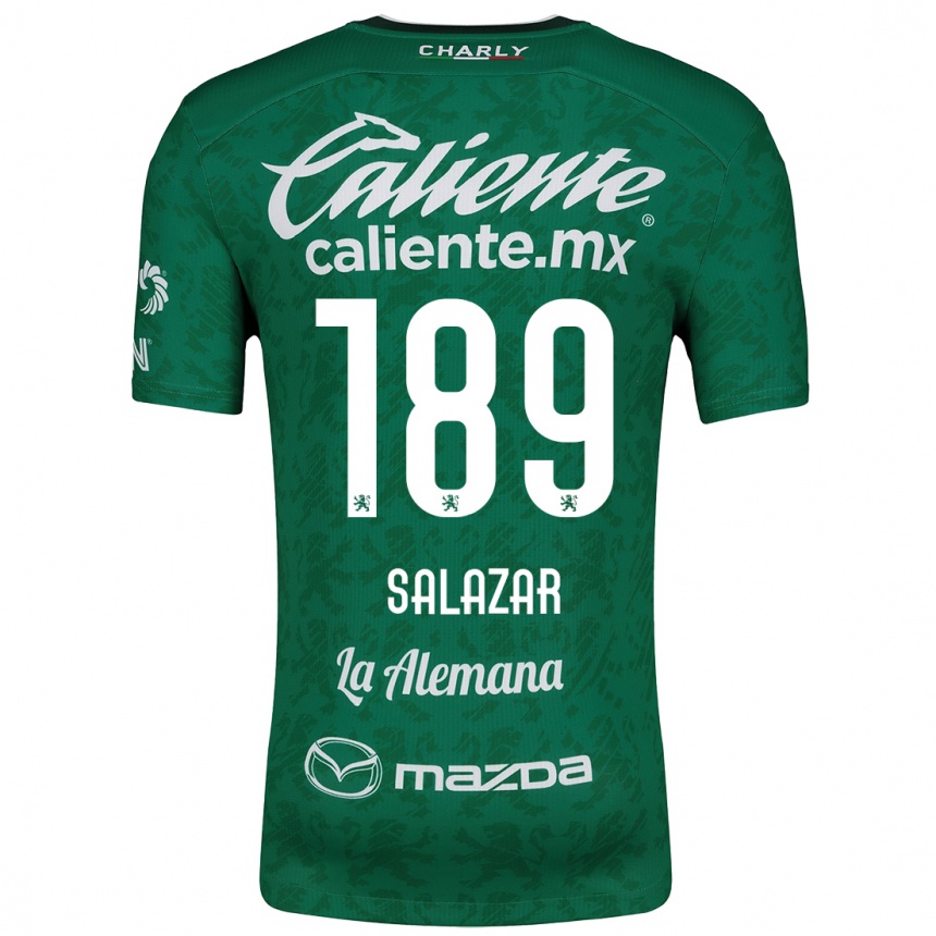 Niño Fútbol Camiseta José Salazar #189 Verde Blanco 1ª Equipación 2024/25 México