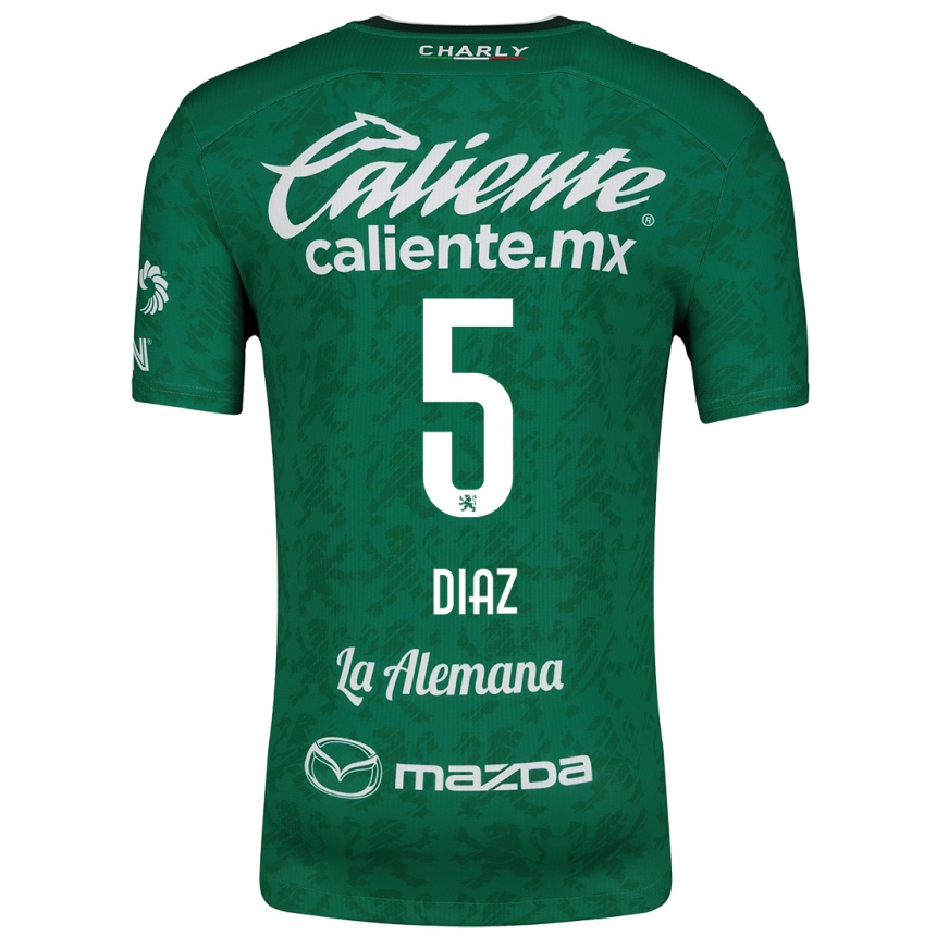 Niño Fútbol Camiseta Brenda Díaz #5 Verde Blanco 1ª Equipación 2024/25 México