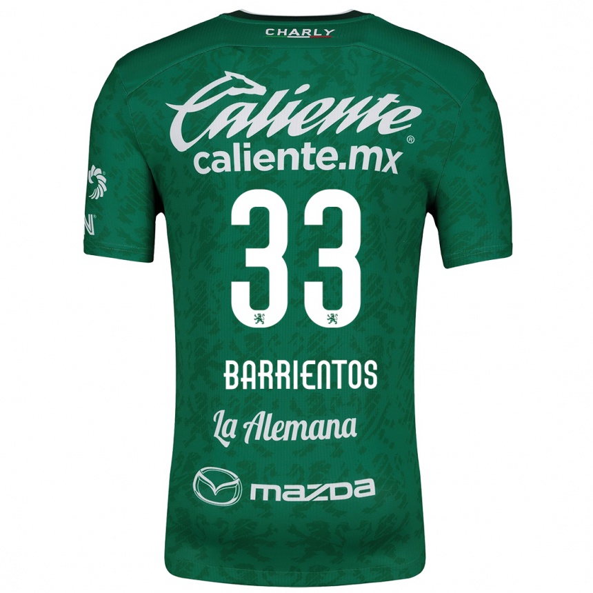 Niño Fútbol Camiseta Yashira Barrientos #33 Verde Blanco 1ª Equipación 2024/25 México