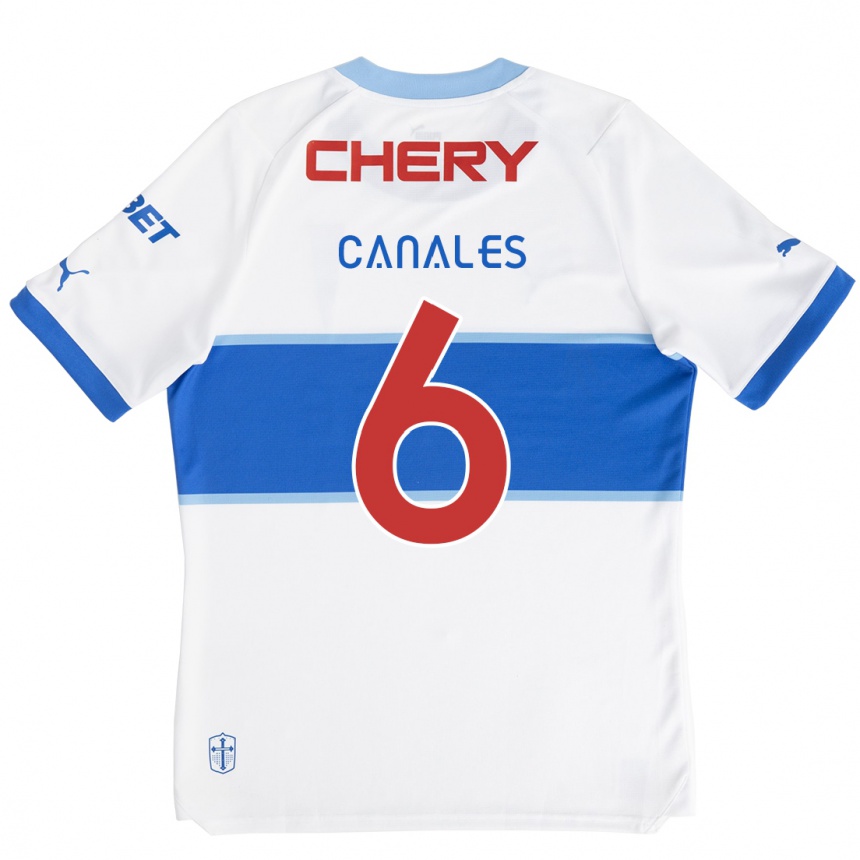 Niño Fútbol Camiseta Alfred Canales #6 Blanco Azul 1ª Equipación 2024/25 México