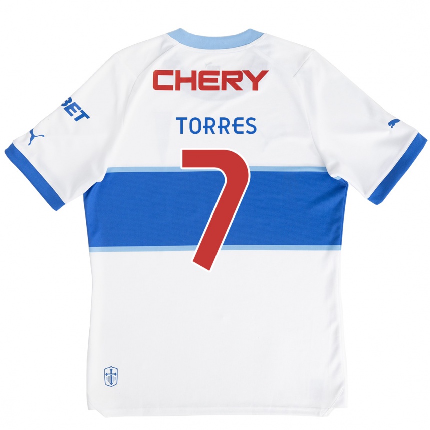 Niño Fútbol Camiseta Joaquín Torres #7 Blanco Azul 1ª Equipación 2024/25 México