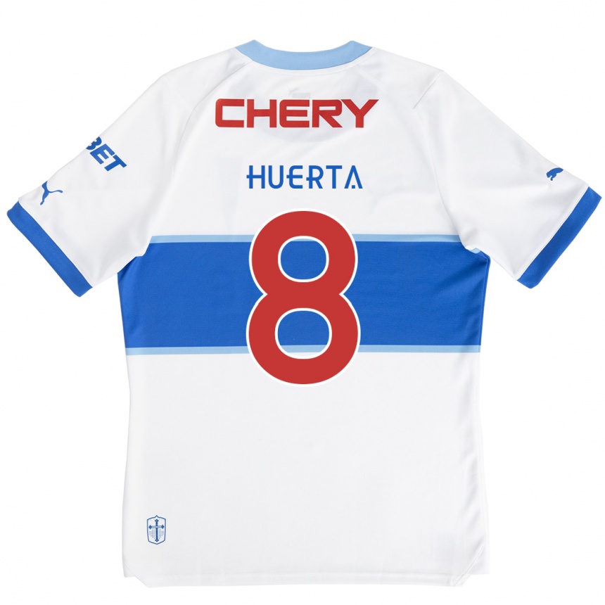 Niño Fútbol Camiseta Valber Huerta #8 Blanco Azul 1ª Equipación 2024/25 México