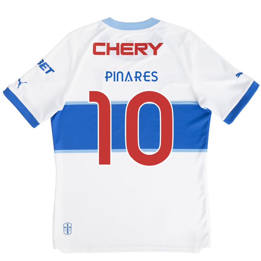 Niño Fútbol Camiseta César Pinares #10 Blanco Azul 1ª Equipación 2024/25 México