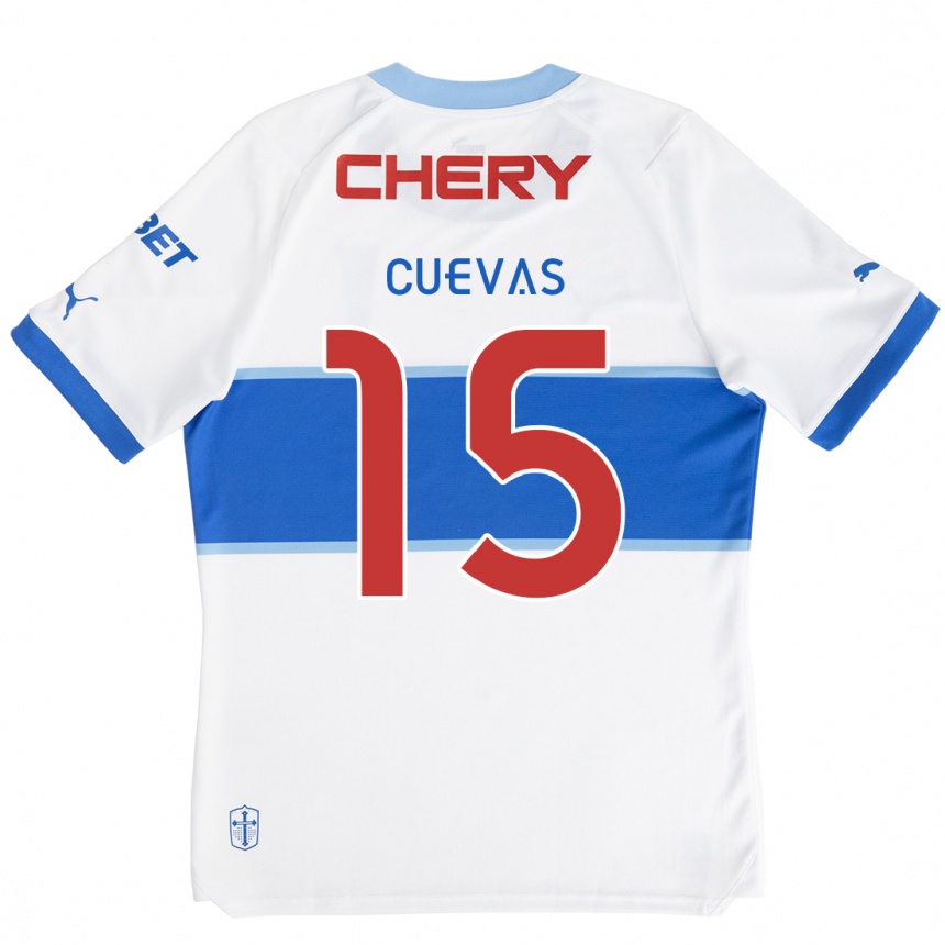 Niño Fútbol Camiseta Cristian Cuevas #15 Blanco Azul 1ª Equipación 2024/25 México