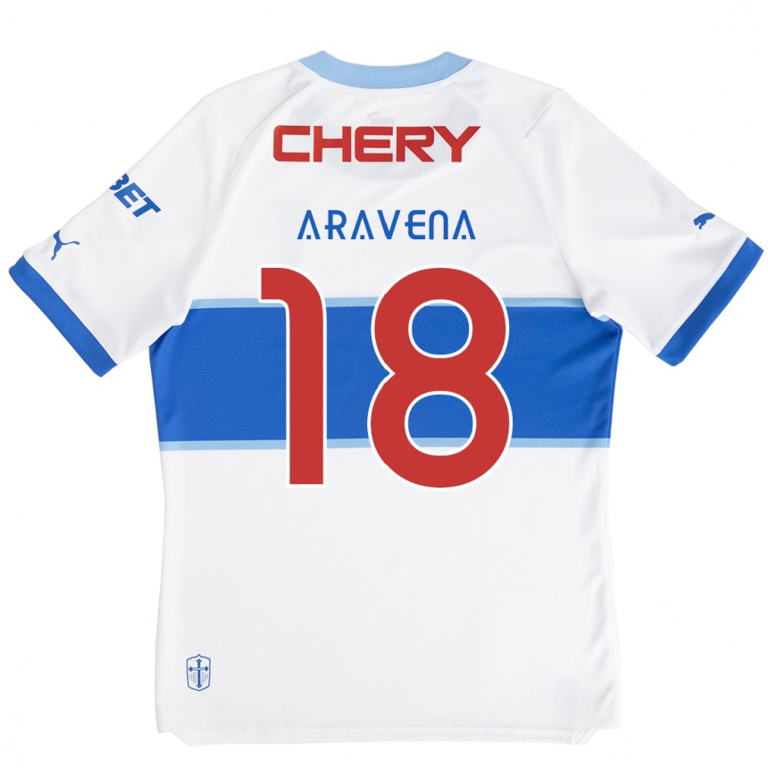 Niño Fútbol Camiseta Alexander Aravena #18 Blanco Azul 1ª Equipación 2024/25 México