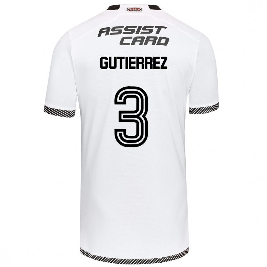 Niño Fútbol Camiseta Daniel Gutiérrez #3 Blanco Negro 1ª Equipación 2024/25 México