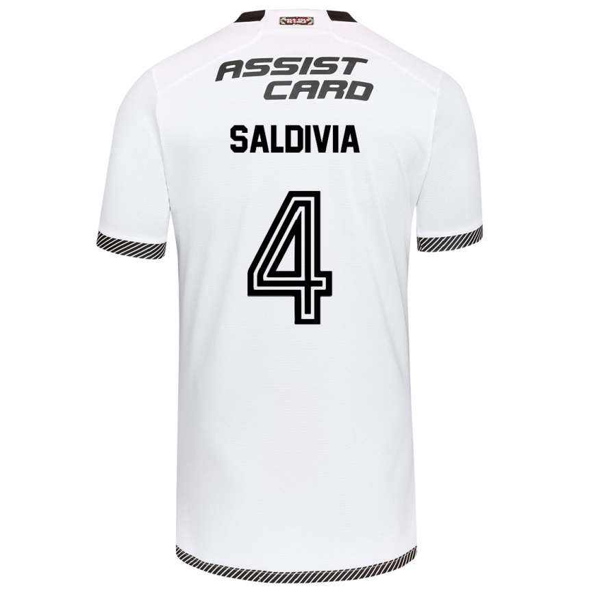 Niño Fútbol Camiseta Alan Saldivia #4 Blanco Negro 1ª Equipación 2024/25 México