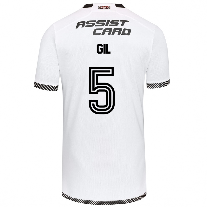 Niño Fútbol Camiseta Leonardo Gil #5 Blanco Negro 1ª Equipación 2024/25 México