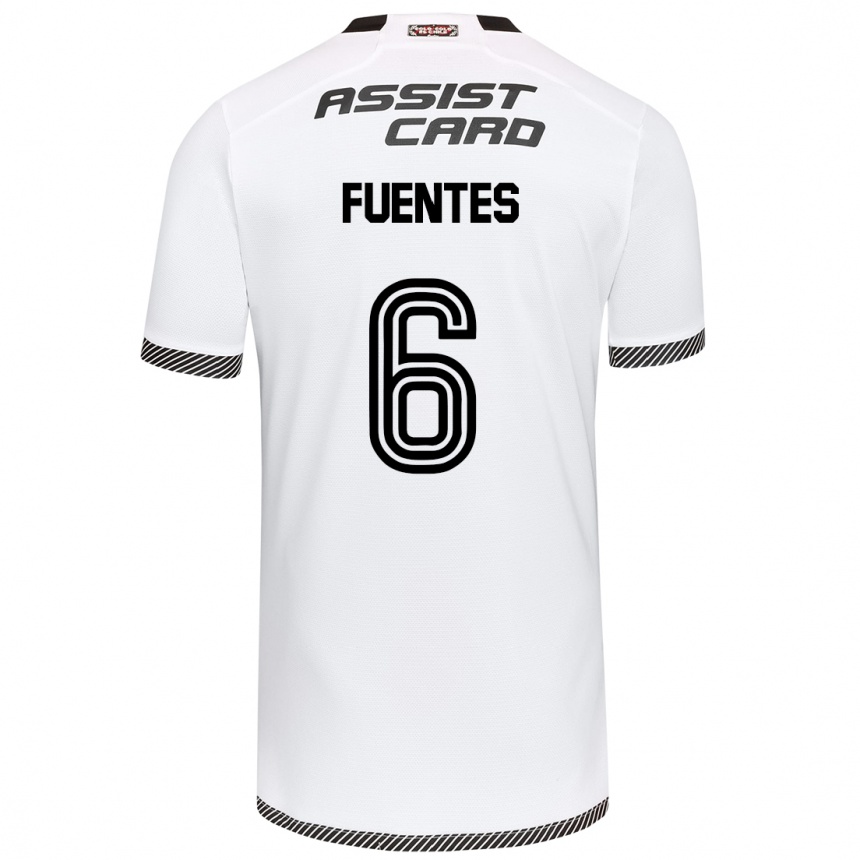 Niño Fútbol Camiseta César Fuentes #6 Blanco Negro 1ª Equipación 2024/25 México