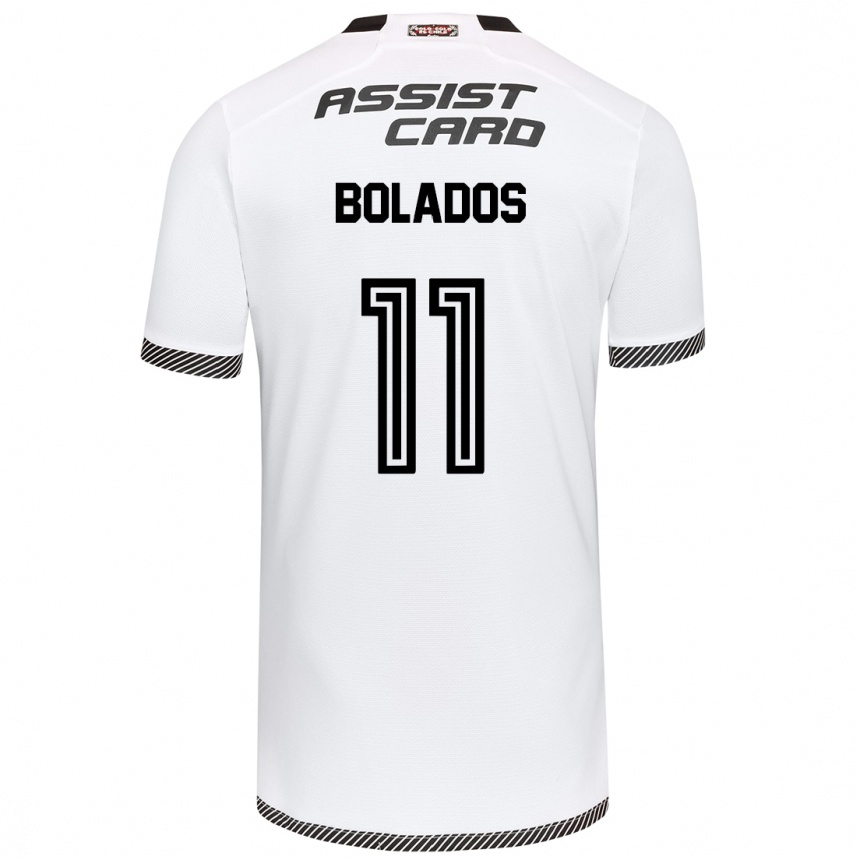 Niño Fútbol Camiseta Marcos Bolados #11 Blanco Negro 1ª Equipación 2024/25 México