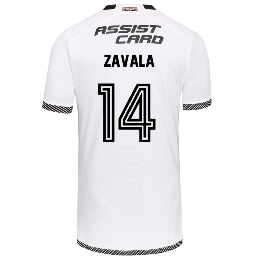 Niño Fútbol Camiseta Cristián Zavala #14 Blanco Negro 1ª Equipación 2024/25 México