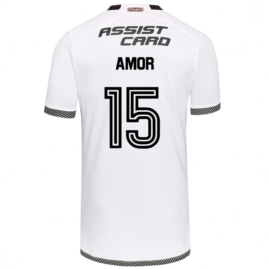 Niño Fútbol Camiseta Emiliano Amor #15 Blanco Negro 1ª Equipación 2024/25 México