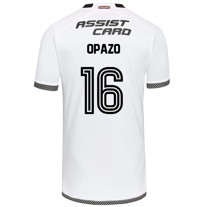 Niño Fútbol Camiseta Óscar Opazo #16 Blanco Negro 1ª Equipación 2024/25 México