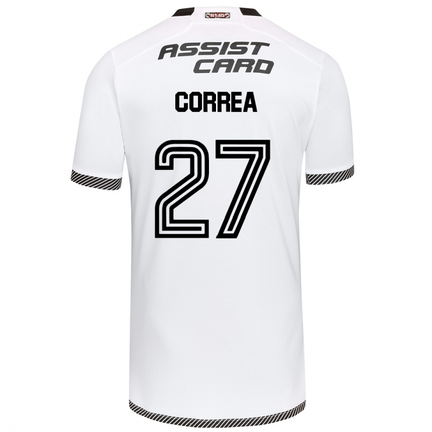 Niño Fútbol Camiseta Javier Correa #27 Blanco Negro 1ª Equipación 2024/25 México