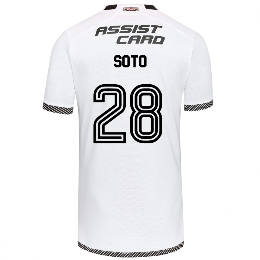 Niño Fútbol Camiseta Lucas Soto #28 Blanco Negro 1ª Equipación 2024/25 México