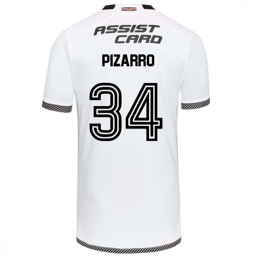 Niño Fútbol Camiseta Vicente Pizarro #34 Blanco Negro 1ª Equipación 2024/25 México