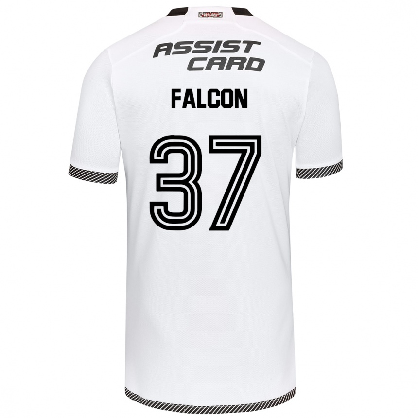 Niño Fútbol Camiseta Maximiliano Falcón #37 Blanco Negro 1ª Equipación 2024/25 México