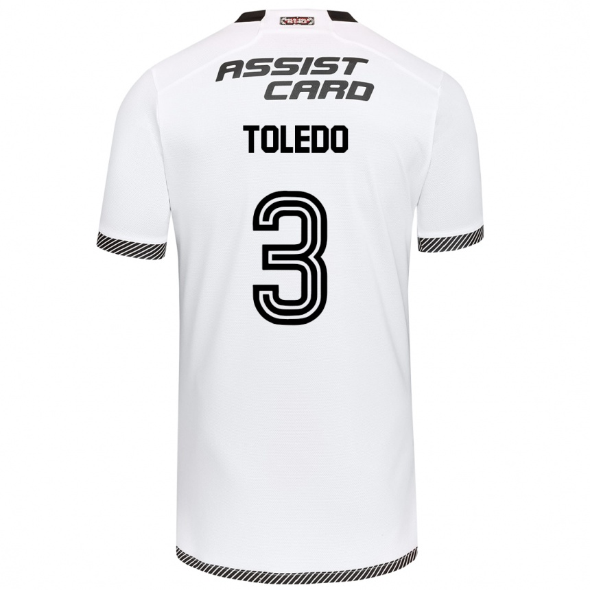 Niño Fútbol Camiseta Miguel Toledo #3 Blanco Negro 1ª Equipación 2024/25 México