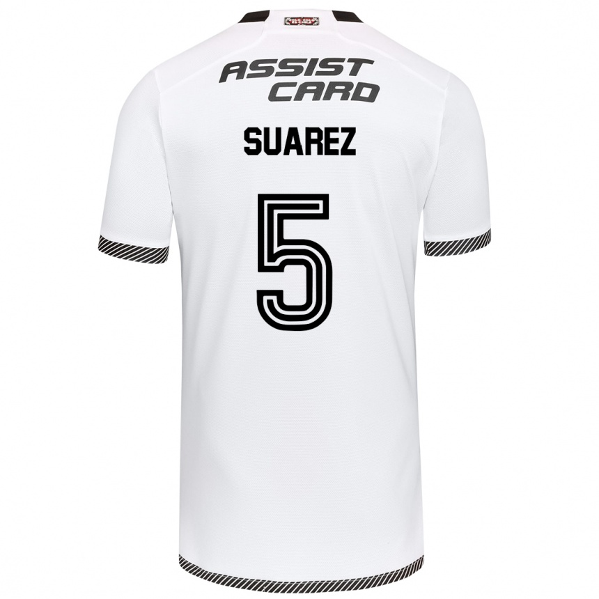 Niño Fútbol Camiseta Nicolás Suarez #5 Blanco Negro 1ª Equipación 2024/25 México