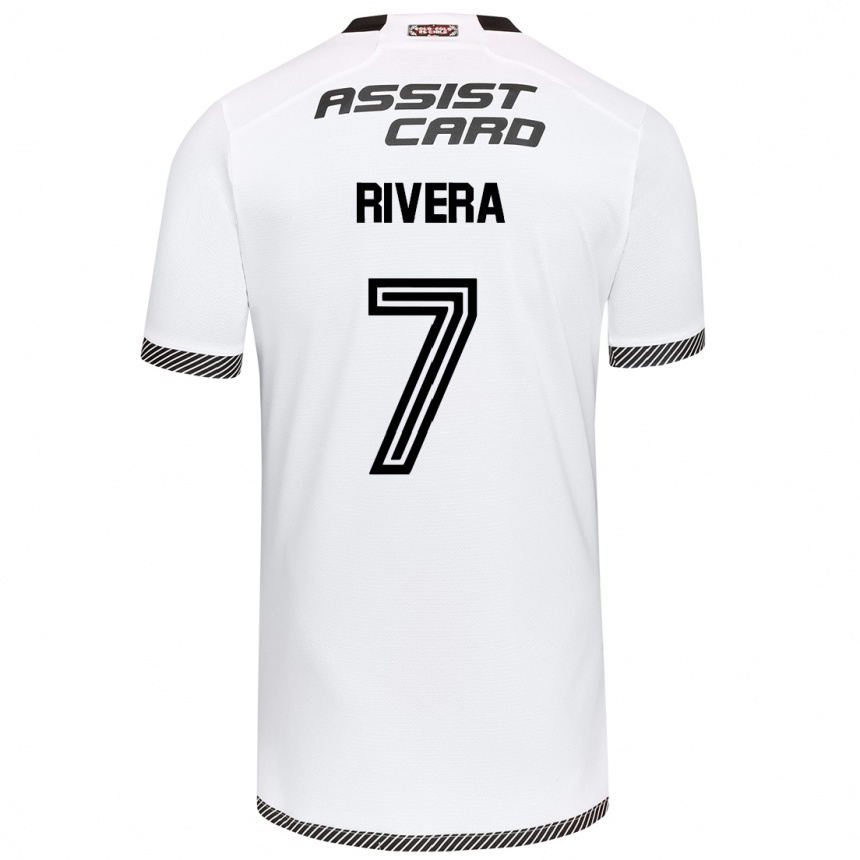 Niño Fútbol Camiseta Francisco Rivera #7 Blanco Negro 1ª Equipación 2024/25 México