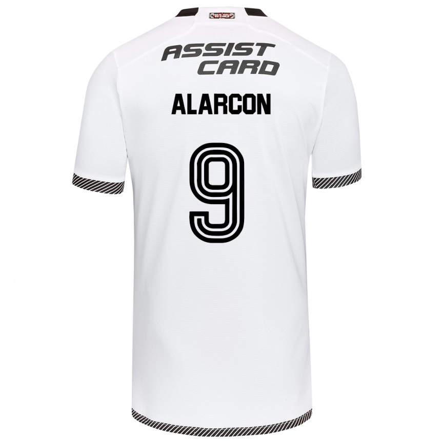 Niño Fútbol Camiseta Cristian Alarcón #9 Blanco Negro 1ª Equipación 2024/25 México