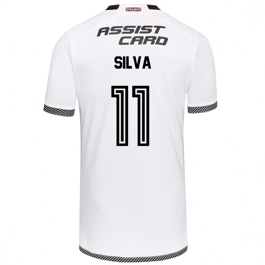 Niño Fútbol Camiseta Martín Silva #11 Blanco Negro 1ª Equipación 2024/25 México