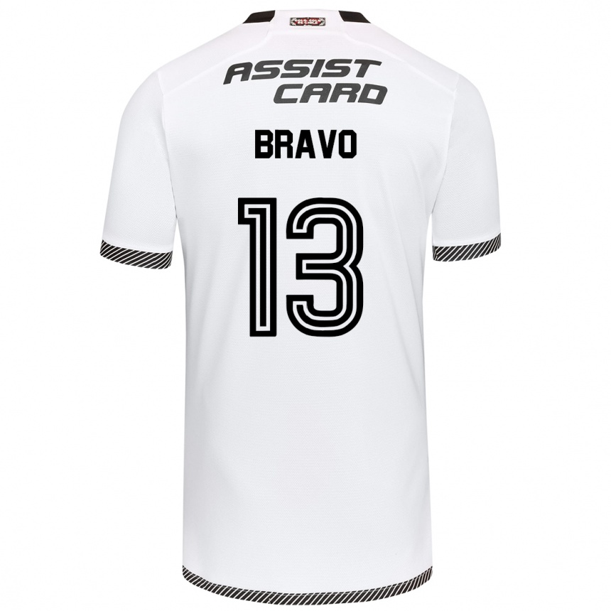 Niño Fútbol Camiseta Santiago Bravo #13 Blanco Negro 1ª Equipación 2024/25 México