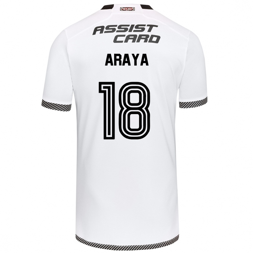 Niño Fútbol Camiseta Benjamín Araya #18 Blanco Negro 1ª Equipación 2024/25 México