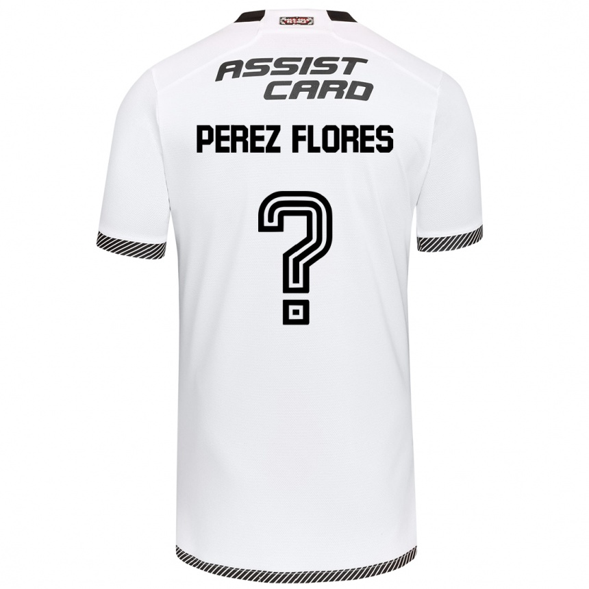 Niño Fútbol Camiseta Benjamín Pérez Flores #0 Blanco Negro 1ª Equipación 2024/25 México