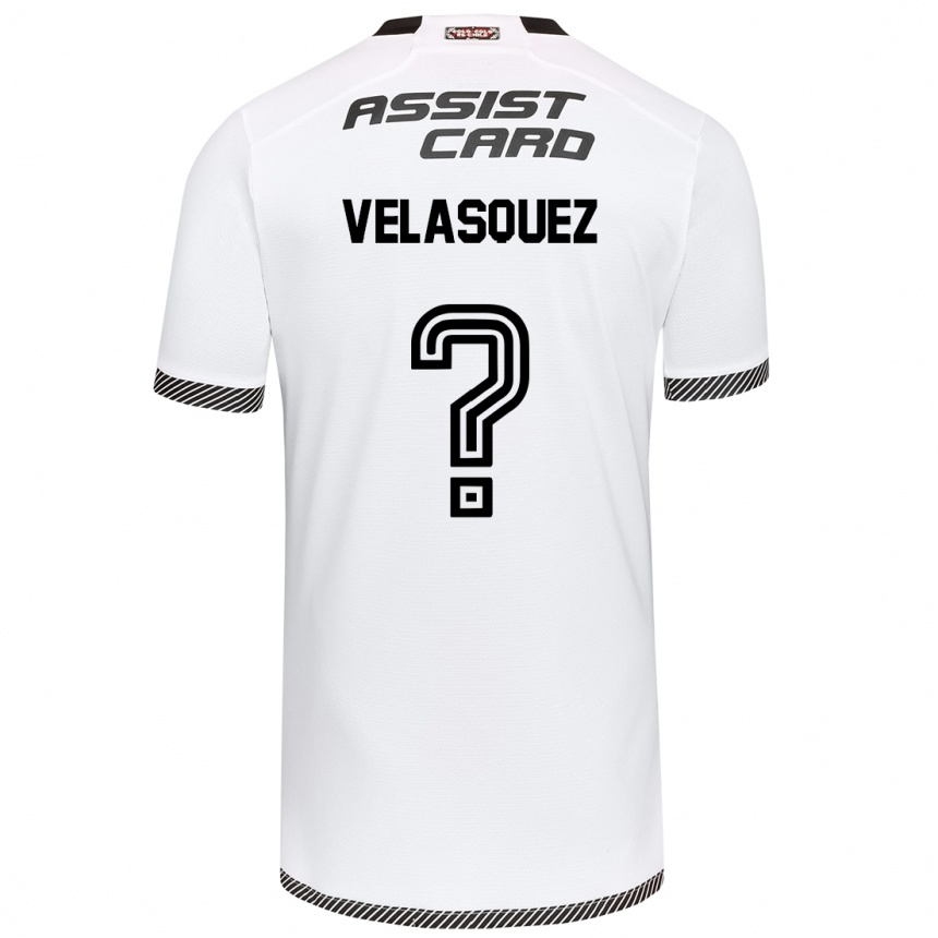 Niño Fútbol Camiseta Milovan Velásquez #0 Blanco Negro 1ª Equipación 2024/25 México