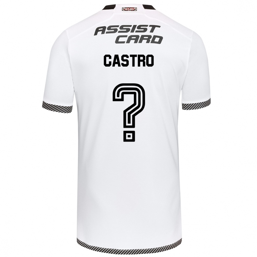 Niño Fútbol Camiseta Benjamín Castro #0 Blanco Negro 1ª Equipación 2024/25 México